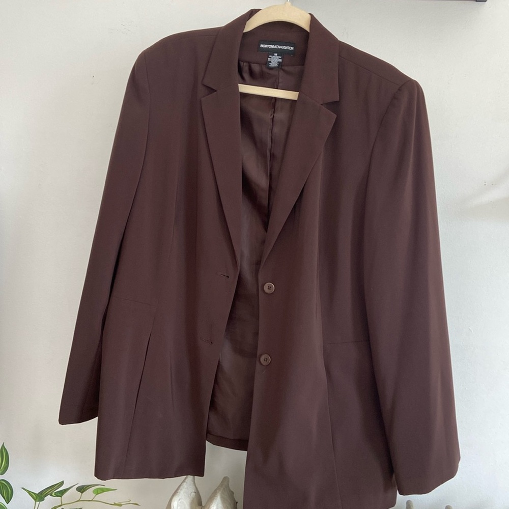 Norton McNaughton oversized brown blazer